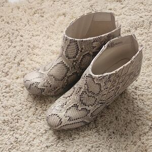 Sugar Snakeskin Pattern Ankle Booties